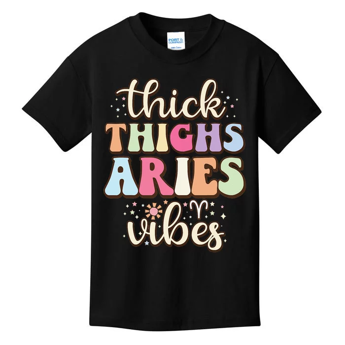 Aries March April birthday Retro astrology Aries Zodiac sign Kids T-Shirt