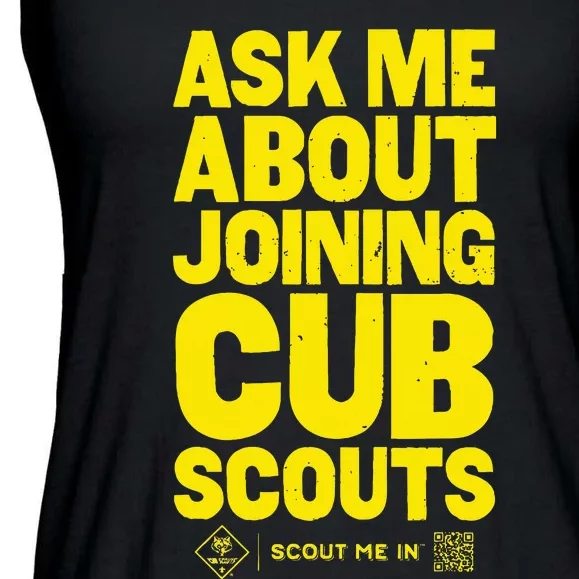 Ask Me About Joining Cub Scouts Ladies Essential Flowy Tank