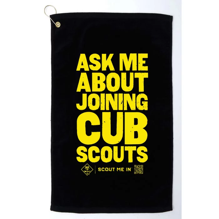 Ask Me About Joining Cub Scouts Platinum Collection Golf Towel