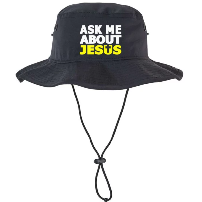 Ask Me About Jesus Religious Christian Gift Legacy Cool Fit Booney Bucket Hat