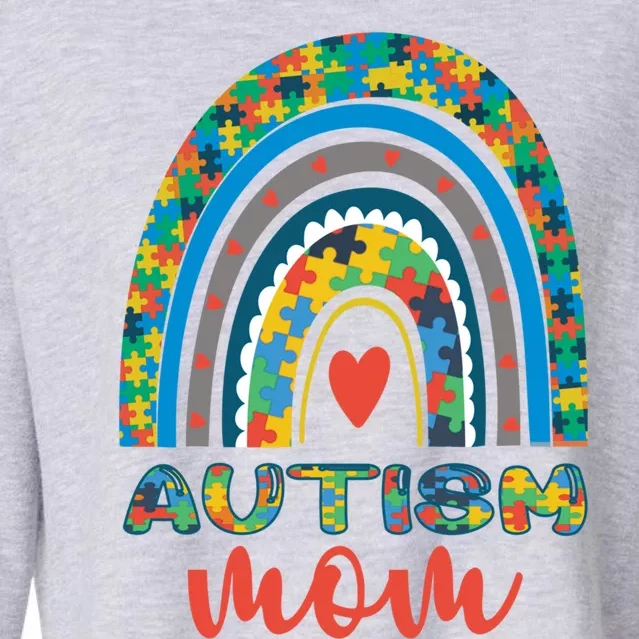 Autism Mom Autism Rainbow Cool Gift Cropped Pullover Crew