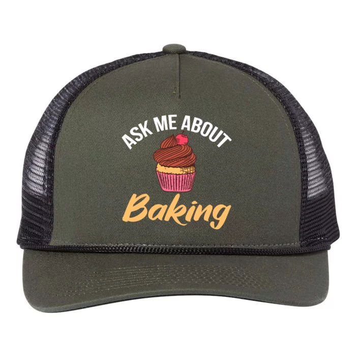 Ask Me About Baking Cooking Baking Baker Gift Retro Rope Trucker Hat Cap