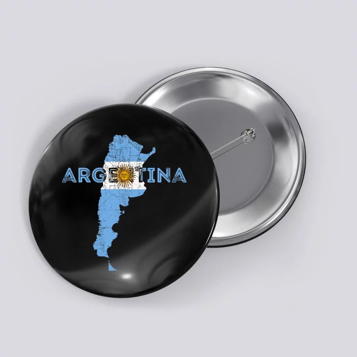 Argentinian Map and Flag Souvenir - Distressed Argentina Button