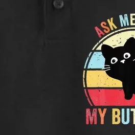 Ask Me About My Butthole Funny Cat Butt Dry Zone Grid Performance Polo