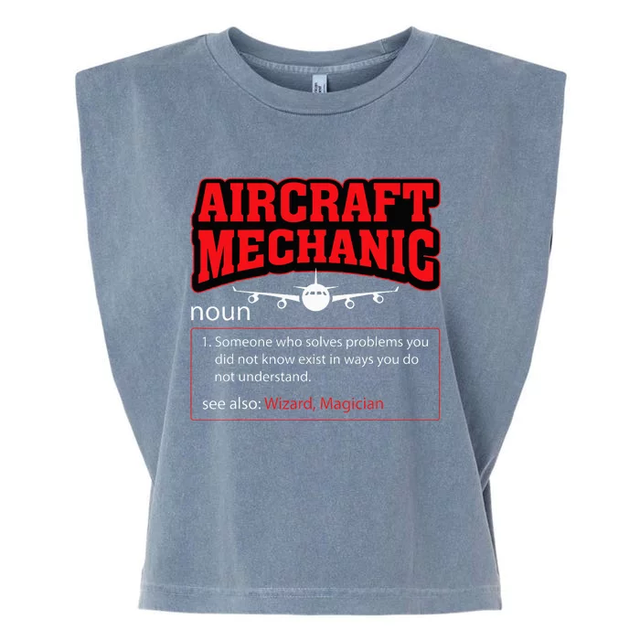 Aircraft Mechanic Airplane Garment-Dyed Women's Muscle Tee