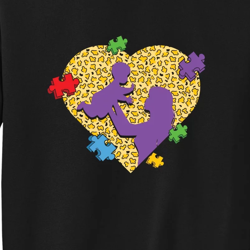 Autism Mother And Child Mother's Day Autism Awareness Day Tall Sweatshirt