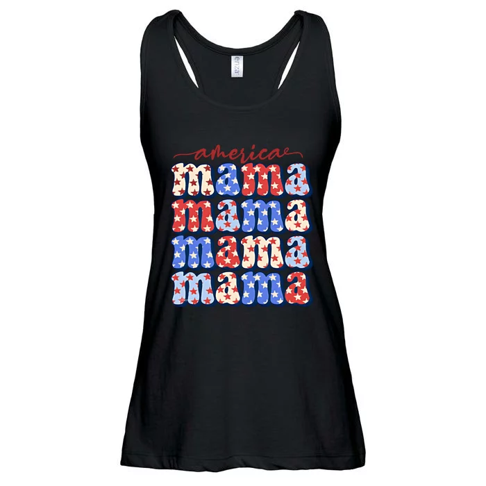 American Mama All American Mama Fourth Of July Mom Mother's Day 4th Of July Ladies Essential Flowy Tank