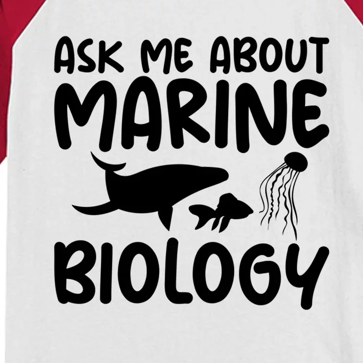 Ask Me About Marine Biology Gag Themed Great Gift Kids Colorblock Raglan Jersey