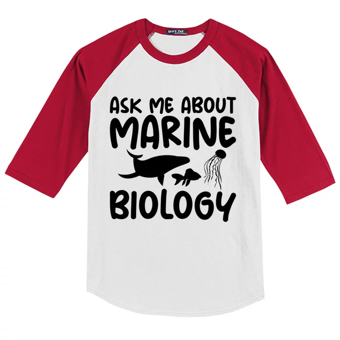 Ask Me About Marine Biology Gag Themed Great Gift Kids Colorblock Raglan Jersey