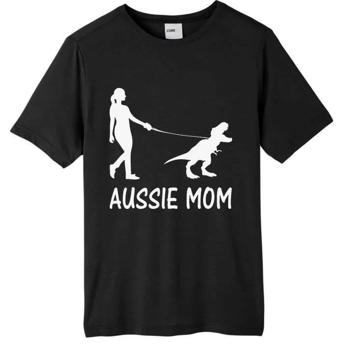 Aussie Mom Australian Shepherd Dog Dinosaur  Mother ChromaSoft Performance T-Shirt