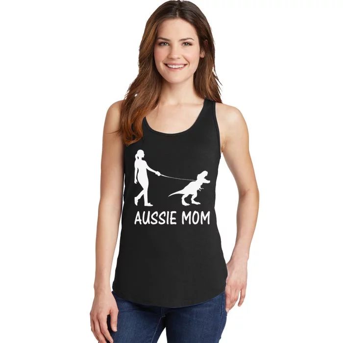 Aussie Mom Australian Shepherd Dog Dinosaur  Mother Ladies Essential Tank