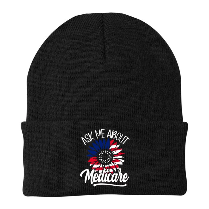 Ask Me About Medicare Health Insurance Consultant Knit Cap Winter Beanie