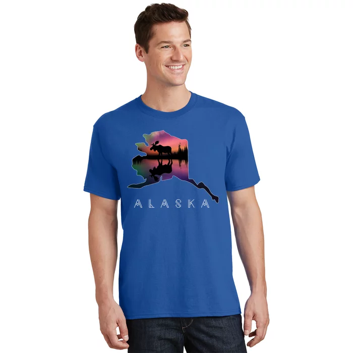 Alaskan Moose A.U.R.O.R.A Borealis Alaska State & Landscape T-Shirt