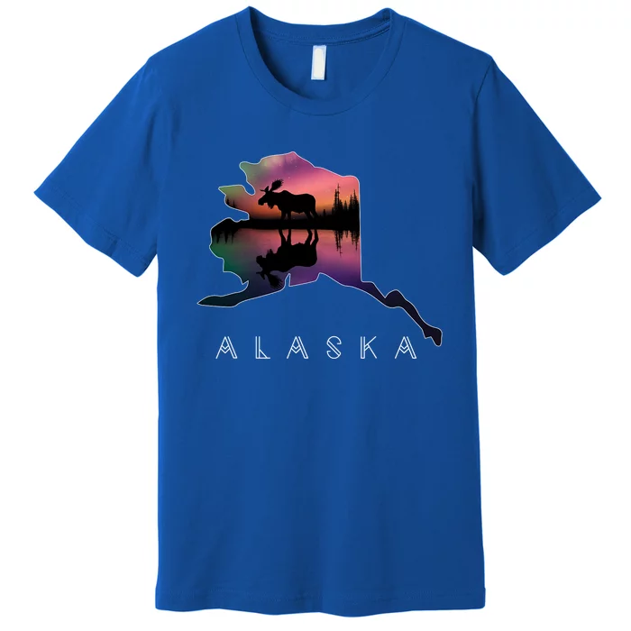 Alaskan Moose A.U.R.O.R.A Borealis Alaska State & Landscape Premium T-Shirt