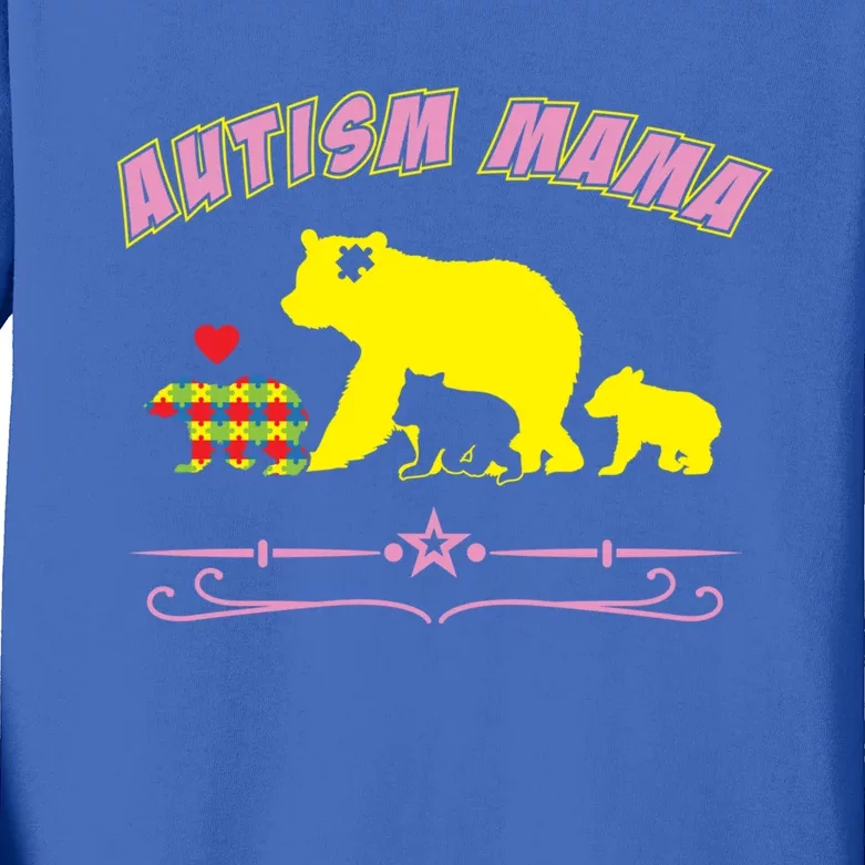 Autism Mama Autism Awareness Great Gift Kids Long Sleeve Shirt