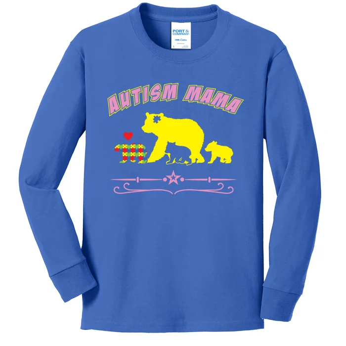 Autism Mama Autism Awareness Great Gift Kids Long Sleeve Shirt