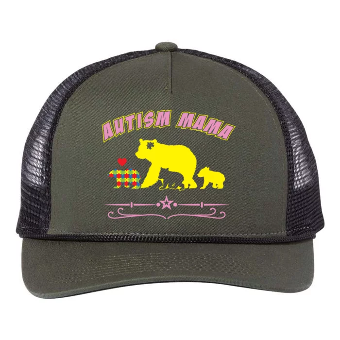 Autism Mama Autism Awareness Great Gift Retro Rope Trucker Hat Cap