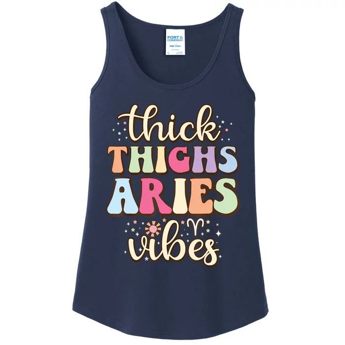 Aries March April Birthday Retro Astrology Aries Zodiac Sign Ladies Essential Tank