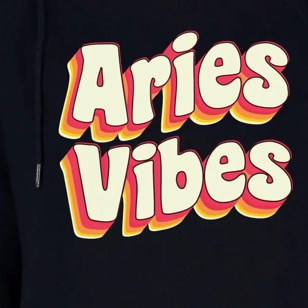 Aries March April Birthday Retro Astrology Aries Zodiac Sign Womens Funnel Neck Pullover Hood