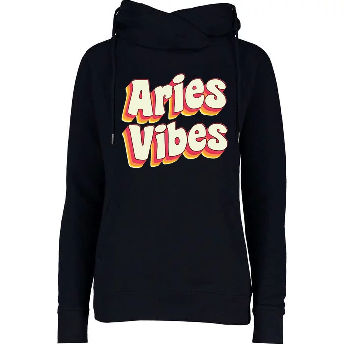 Aries March April Birthday Retro Astrology Aries Zodiac Sign Womens Funnel Neck Pullover Hood