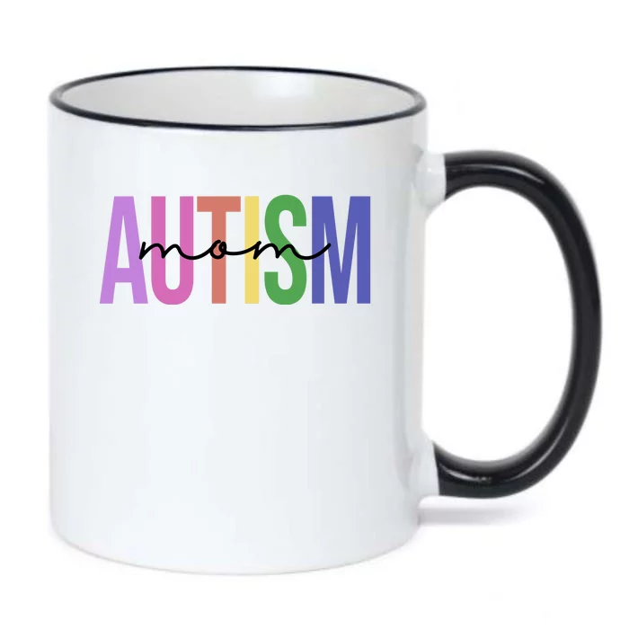 Autism Mom Awareness Colorful Black Color Changing Mug