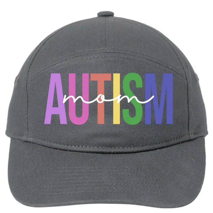 Autism Mom Awareness Colorful 7-Panel Snapback Hat