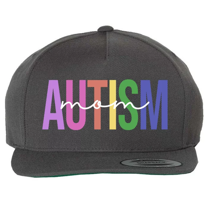 Autism Mom Awareness Colorful Wool Snapback Cap