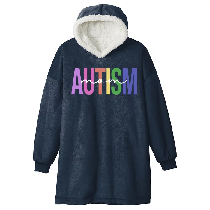 Autism Mom Awareness Colorful Hooded Wearable Blanket