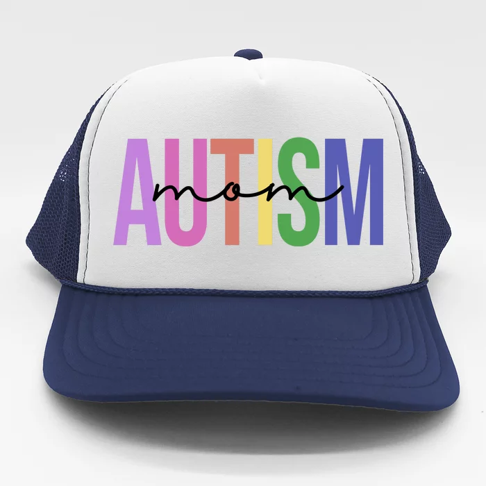 Autism Mom Awareness Colorful Trucker Hat