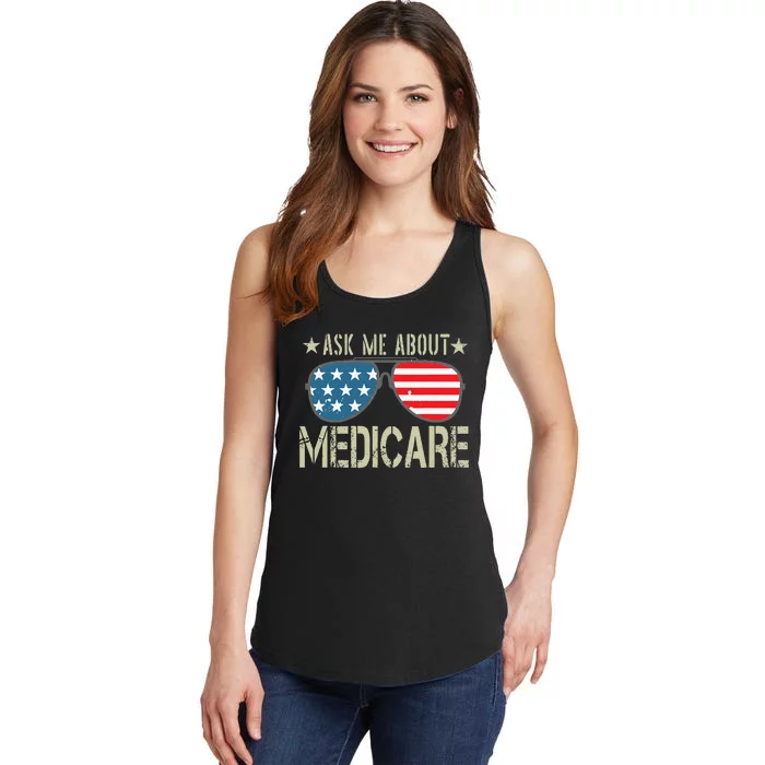 Ask Me About Medicare Health Insurance Sales Broker Ladies Essential Tank