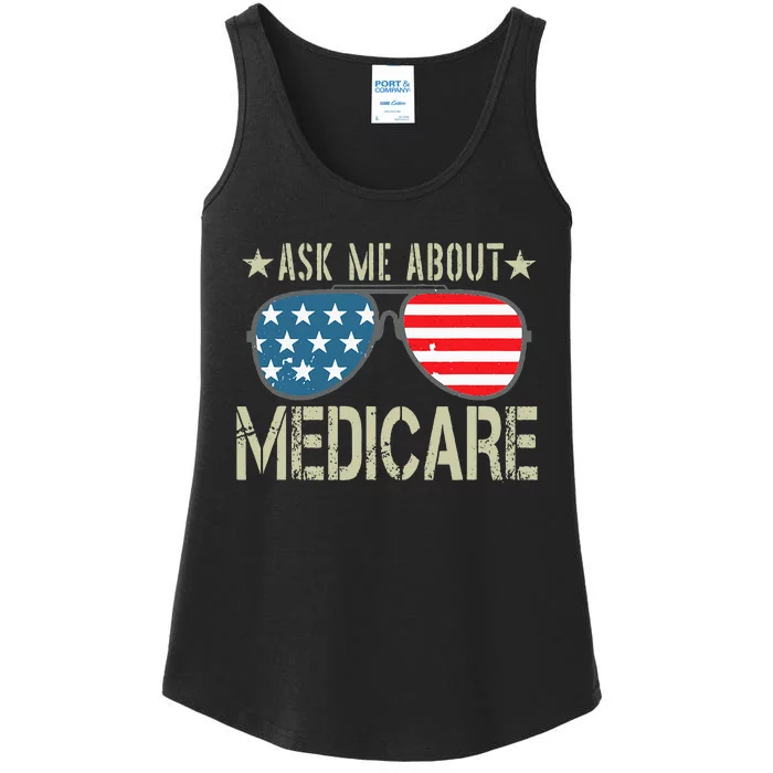 Ask Me About Medicare Health Insurance Sales Broker Ladies Essential Tank