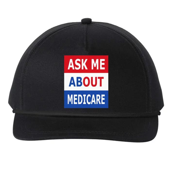 Ask Me About Medicare Insurance Agent Broker Snapback Five-Panel Rope Hat