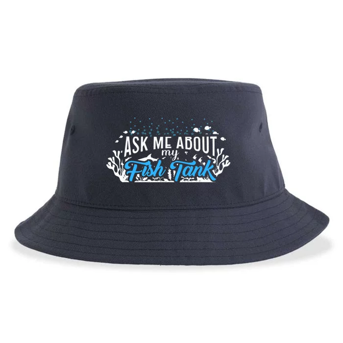 Ask Me About Fish Tank | Fishkeeping | Aquarium Sustainable Bucket Hat