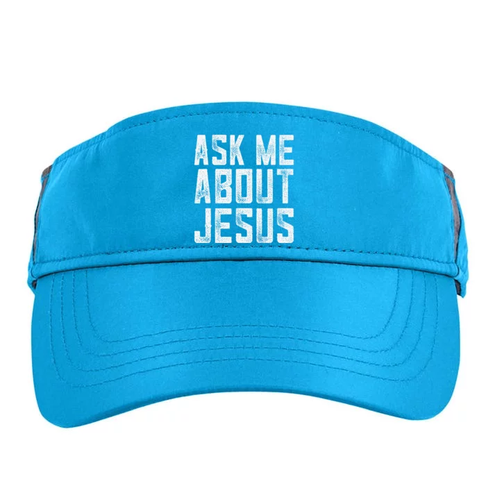 Ask Me About Jesus  Christian Faith  Bible Verse Adult Drive Performance Visor