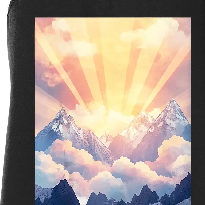 Artistic Mountain And Sunlight Nature Women's Racerback Tank