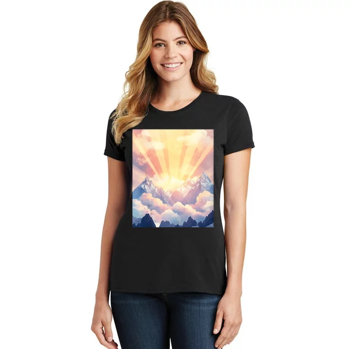 Artistic Mountain And Sunlight Nature Women's T-Shirt