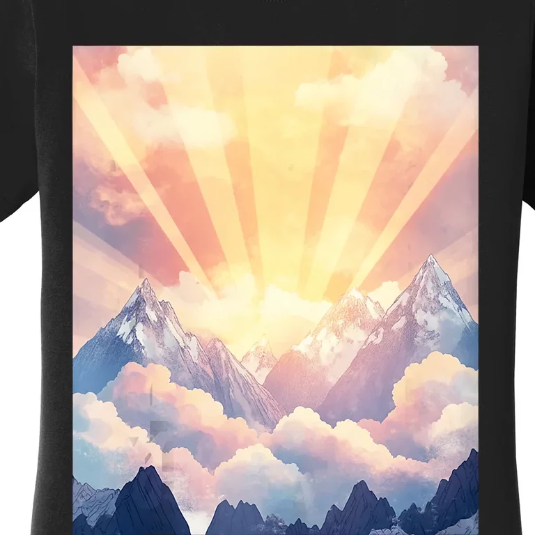 Artistic Mountain And Sunlight Nature Women's T-Shirt