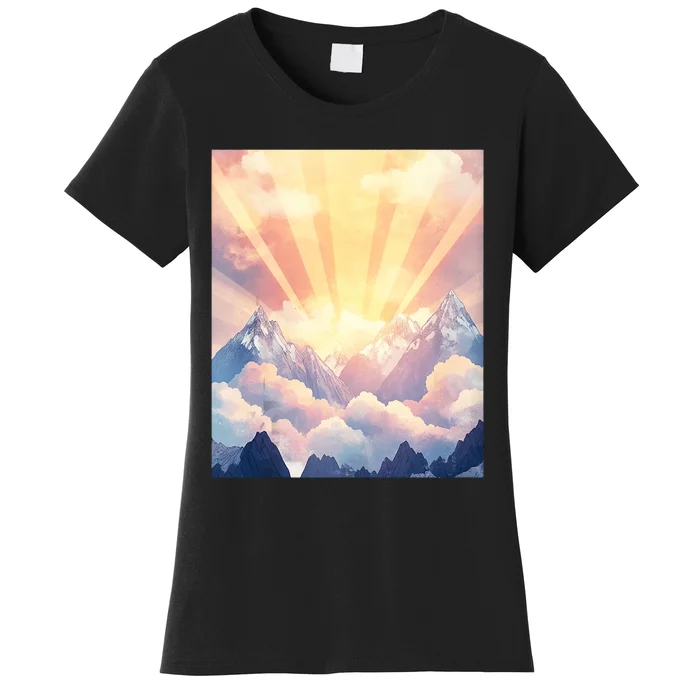 Artistic Mountain And Sunlight Nature Women's T-Shirt