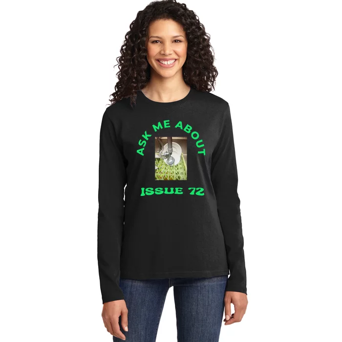 Ask Me About Issue 72 Inside Joke Restaurant Dishwasher Ladies Long Sleeve Shirt