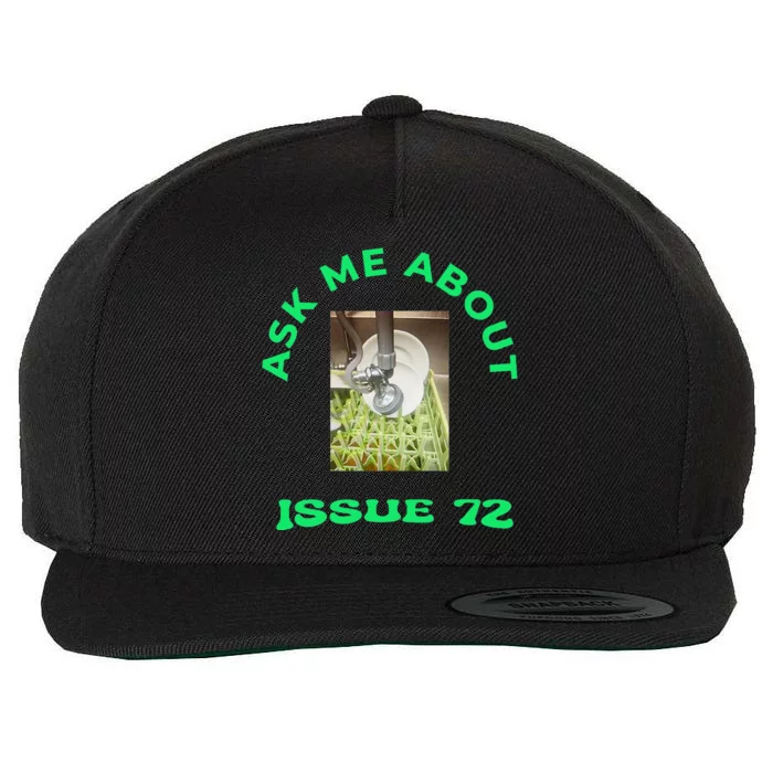 Ask Me About Issue 72 Inside Joke Restaurant Dishwasher Wool Snapback Cap