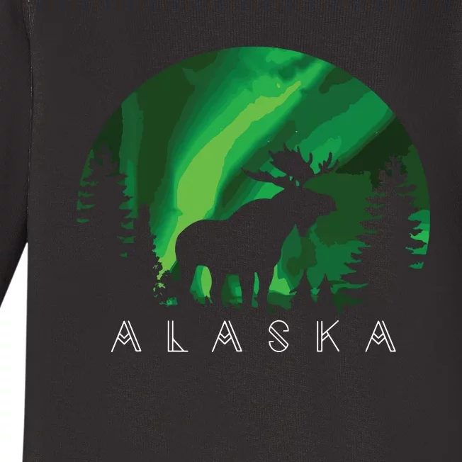 Alaska Moose Alaskan Landscape Scene Baby Long Sleeve Bodysuit