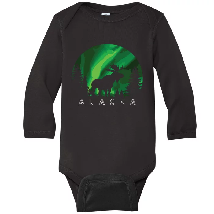 Alaska Moose Alaskan Landscape Scene Baby Long Sleeve Bodysuit