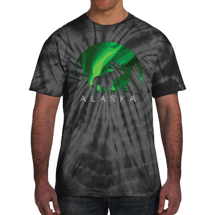 Alaska Moose Alaskan Landscape Scene Tie-Dye T-Shirt