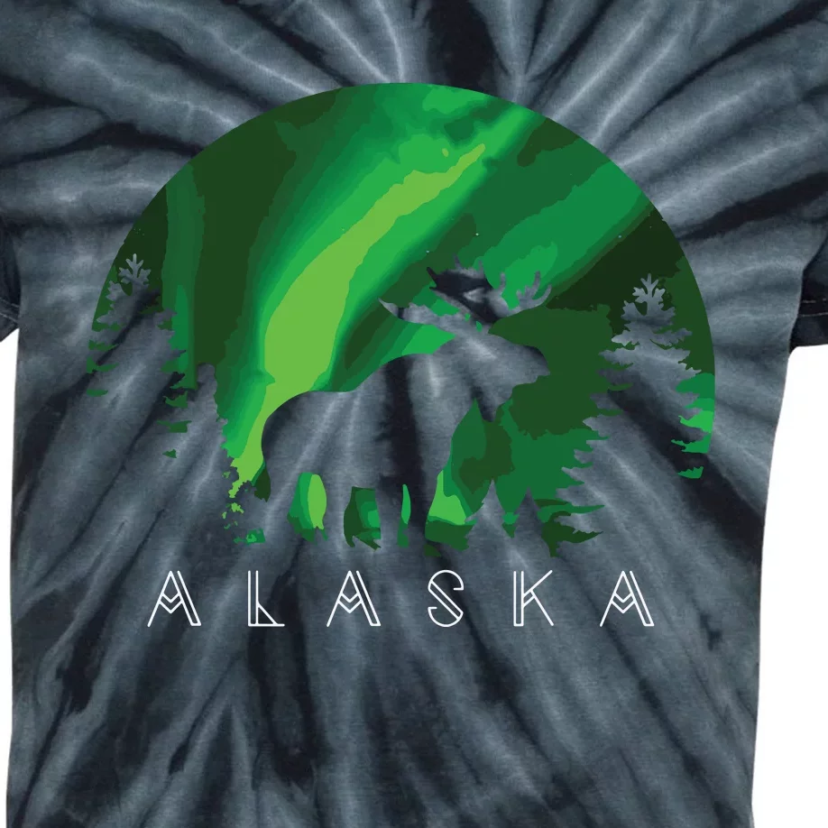 Alaska Moose Alaskan Landscape Scene Kids Tie-Dye T-Shirt