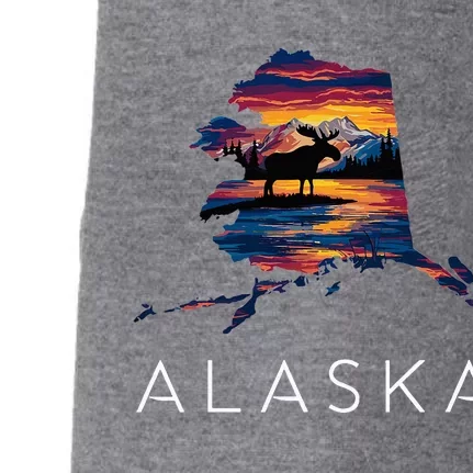 Alaskan Moose Animal Alaska Map Doggie 3-End Fleece Hoodie