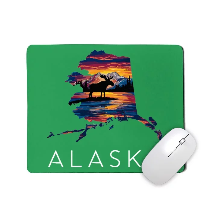 Alaskan Moose Animal Alaska Map Mousepad