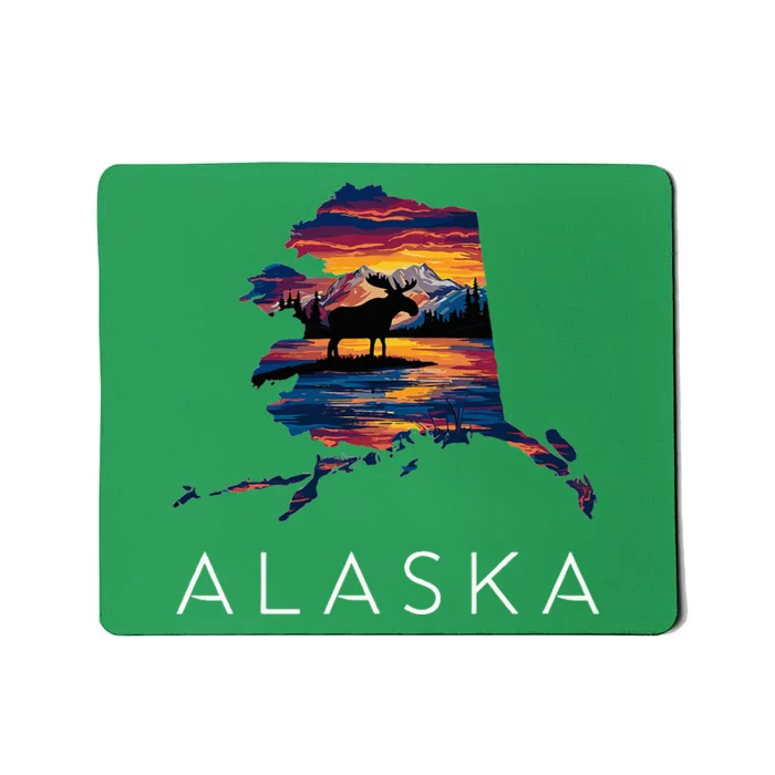 Alaskan Moose Animal Alaska Map Mousepad