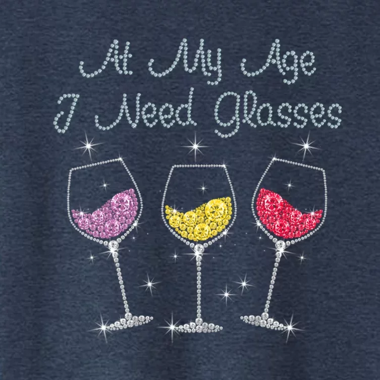 At My Age I Need Glasses Women's Crop Top Tee