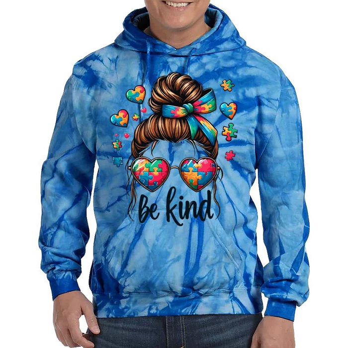 Autism Mom Awareness Be Kind Cool Gift Tie Dye Hoodie