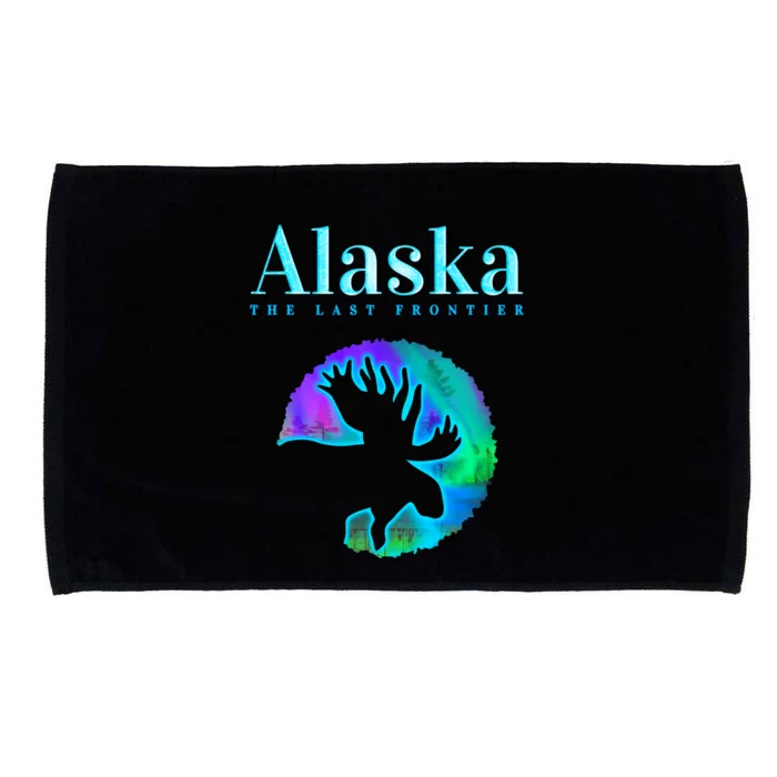 Alaska Moose Aurora Borealis The Last Frontier Funny Gift Microfiber Hand Towel